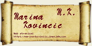 Marina Kovinčić vizit kartica